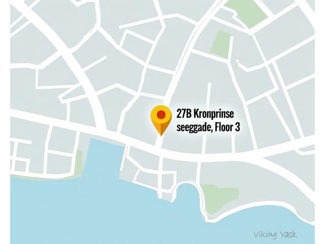 Kort over placeringen af Viking Vask på Kronprinsessegade i København
