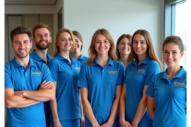 Viking Vask team i aktion med rengøringsudstyr, der symboliserer professionelle rengøringsløsninger.